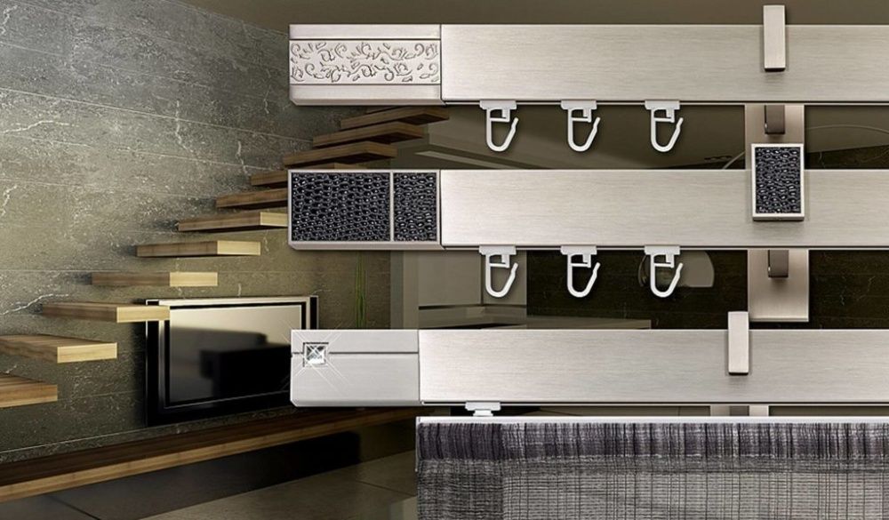 Карниз металевий для штор СКАРЛАЙН(SQUARE LINE) 150 см, карниз Hi-Tech