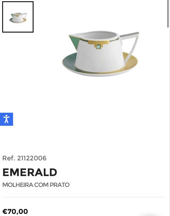 Molheira com prato da vista alegre decoração Emerald