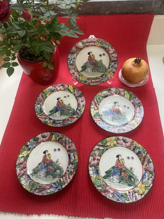 5 Pratos Porcelana Antigos Japão