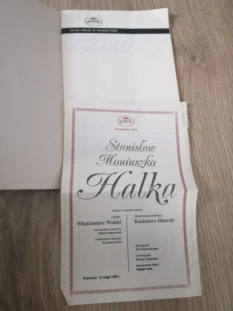 Halka Moniuszko. Program. Teatr Wielki w Warszawie