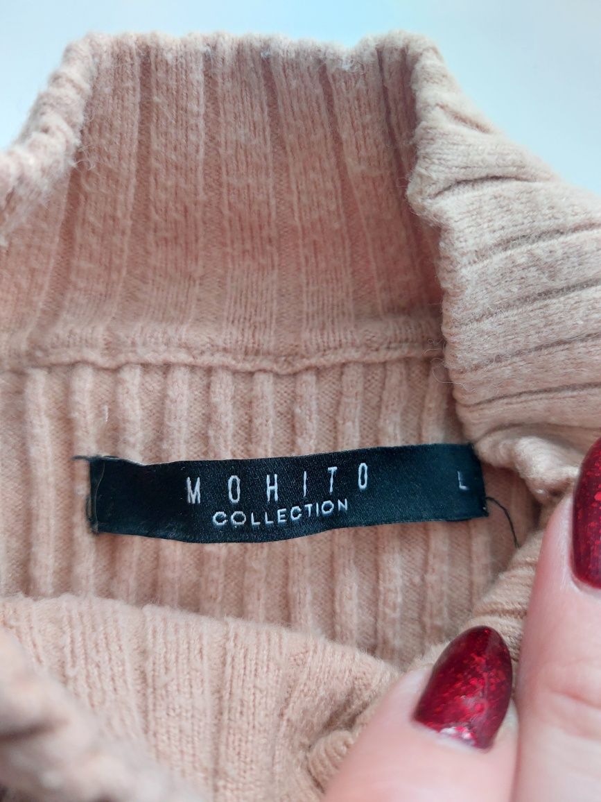 Mohito golf golfik nude beż zlote guziki M/L