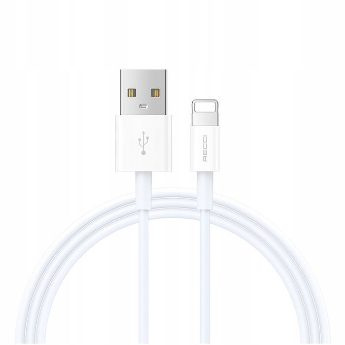 Kabel Lightning Do Iphone 1M 12 11 X 8 7 Mocny Szybki 2.4A Recci