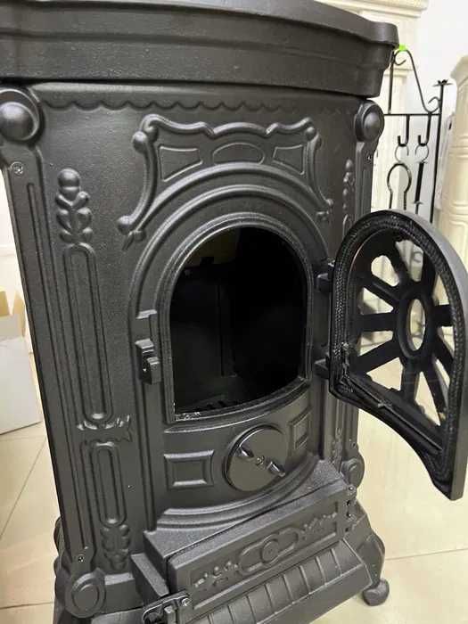 Піч камін чавунна Bonro подвійна стінка 9 кВт буржуйка