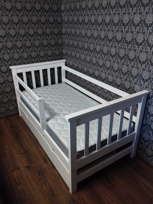 Дитяче ліжко з бортиками, з дерева вільха, 80х160 та 80х190