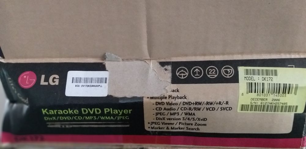 Leitor DVD e Karaoke LG DK172