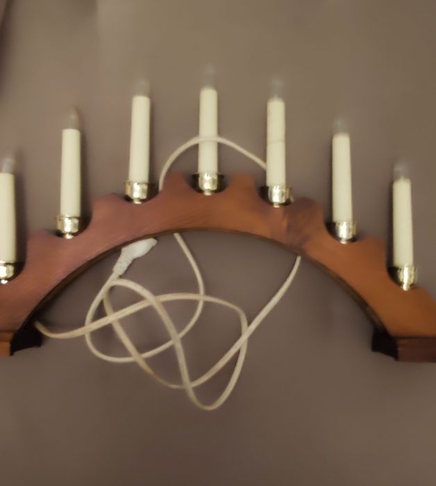 Lampka nocna drewniany świecznik