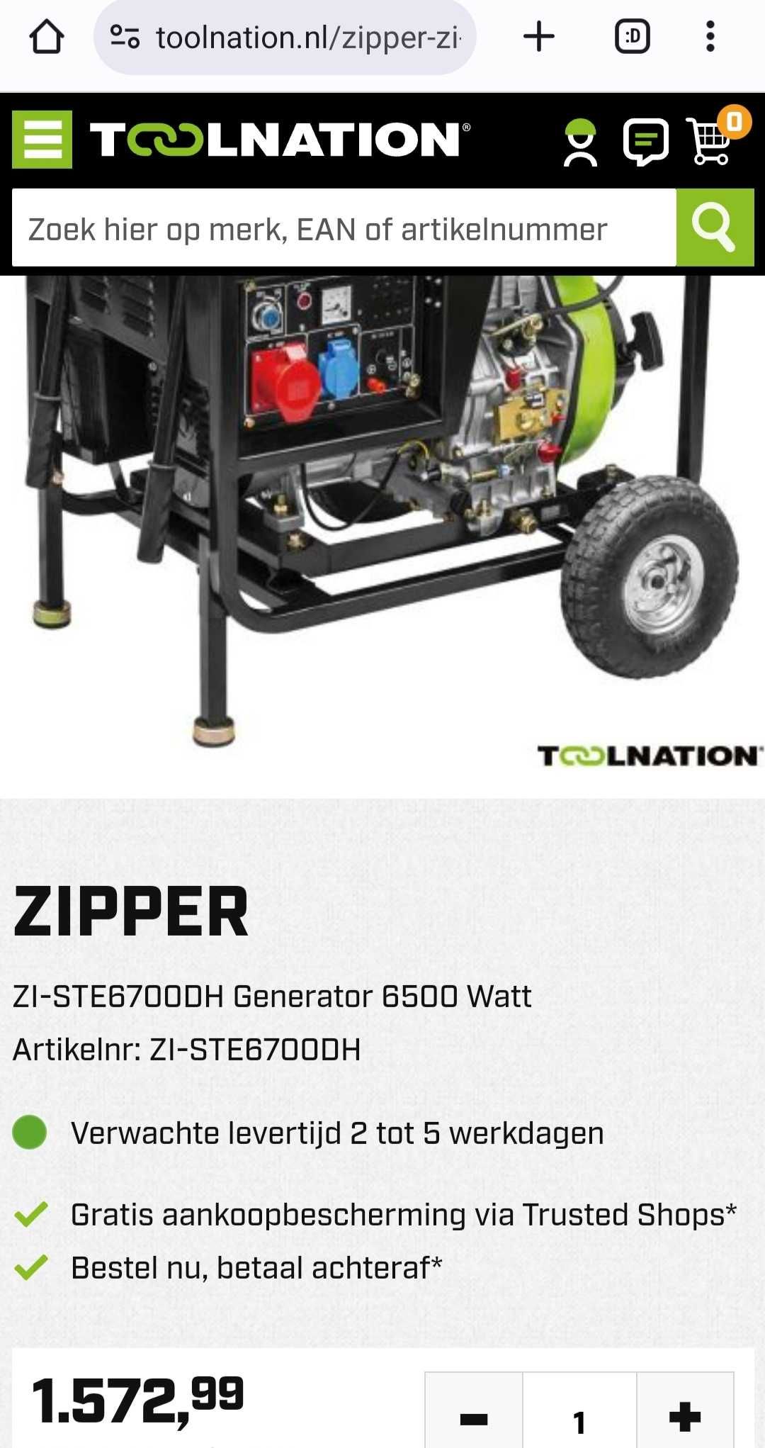 Дизельный генератор Zipper ZI-STE6700DH
