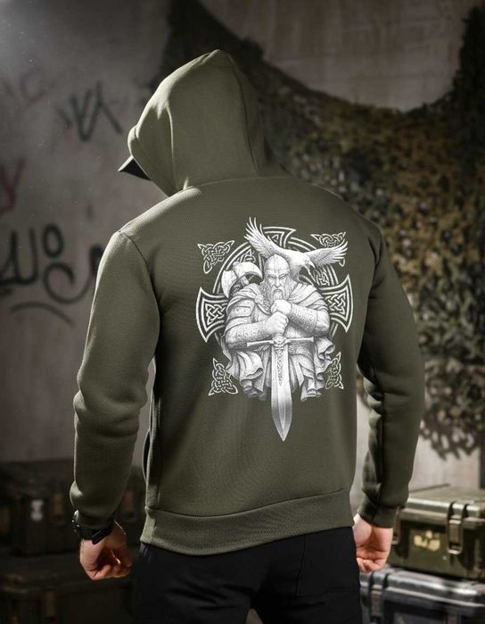 Чоловіче тактичне худі олива ODIN на флісі  без передоплати
