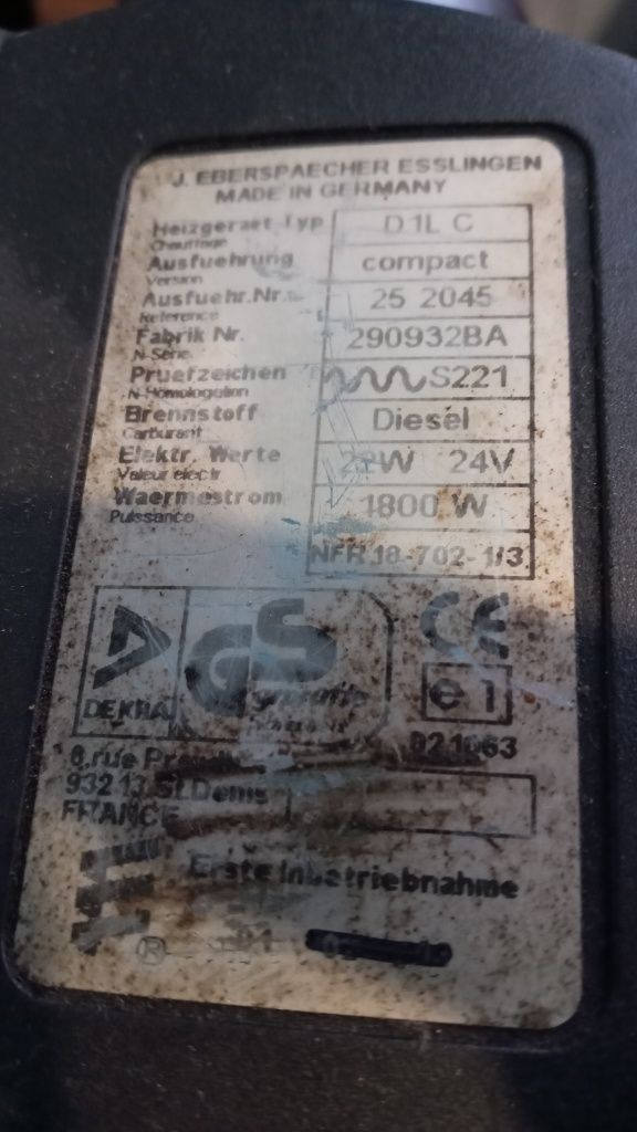 Eberspacher. D1LC compact. Автономка Рено Магнум.