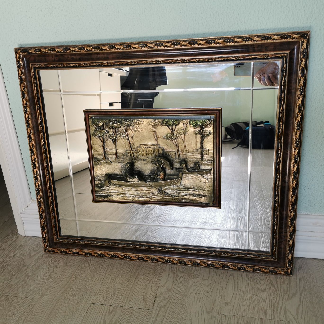 Quadro italiano antigo 3D com banho de prata