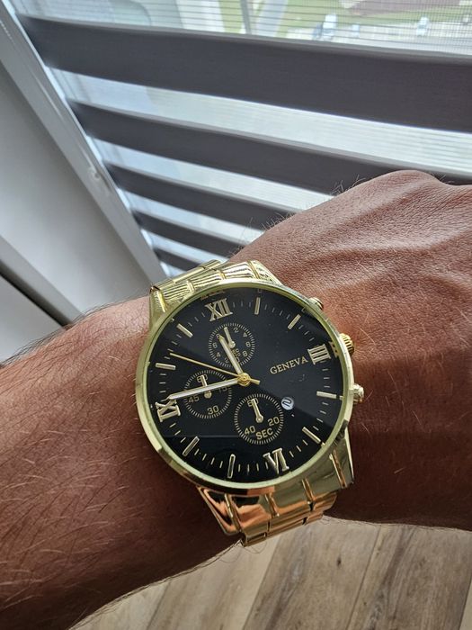 Zegarek Geneva męski złoty