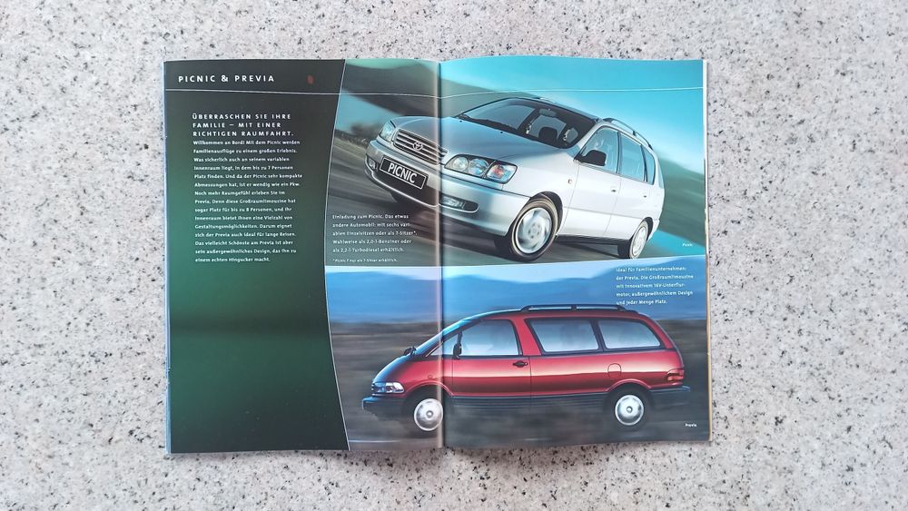 TOYOTA Prius MR2 Land Cruiser i inne. Program modeli 2000 Prospekt