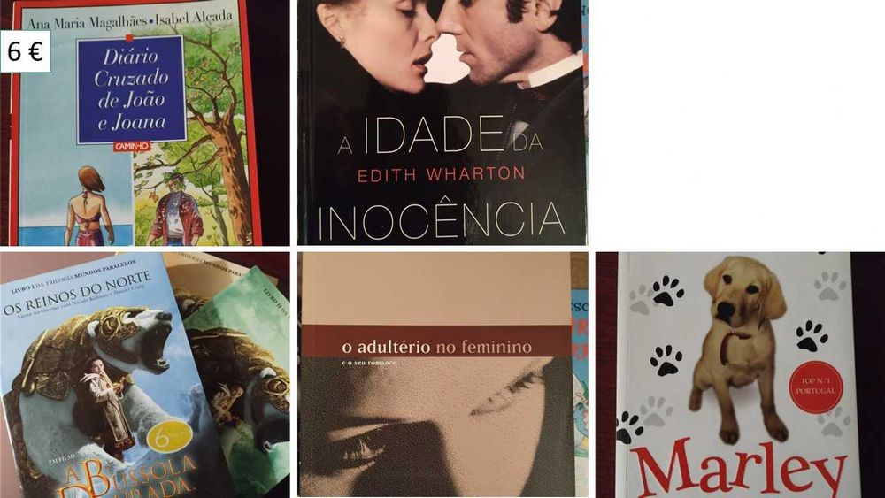Livros de receitas, saúde, clássicos, policiais