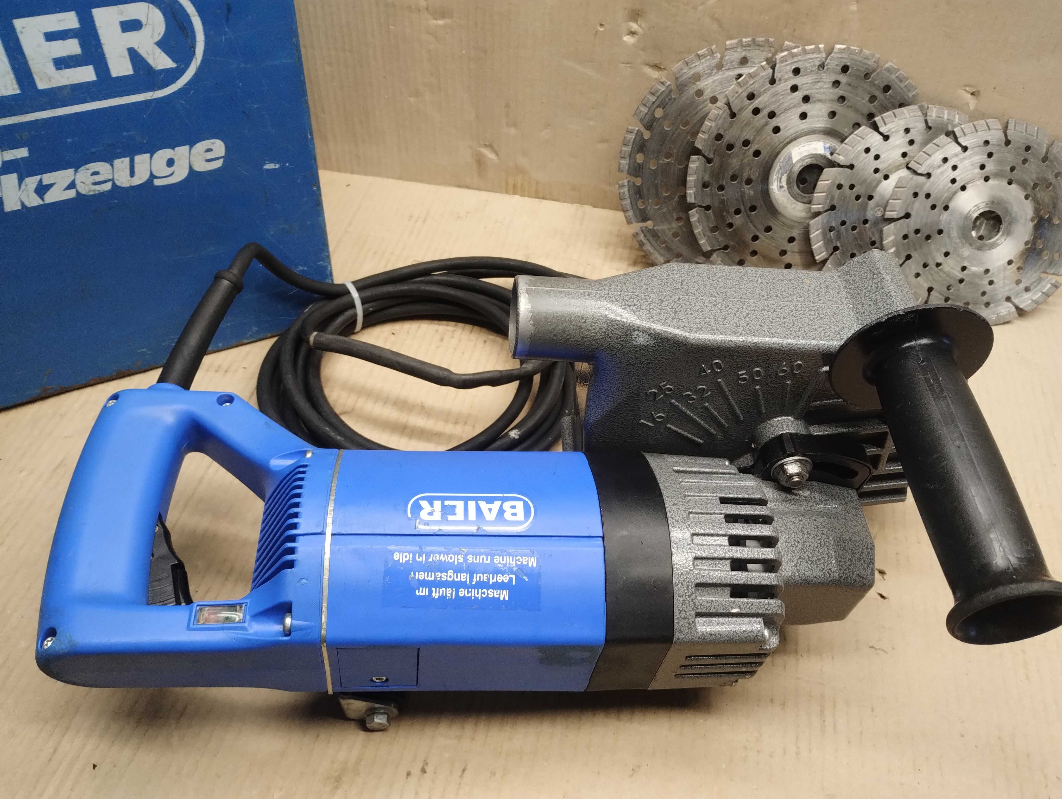 BAIER BDN 464  Bruzdownica diamentowa 2400W z 6  tarczami  w skrzyni