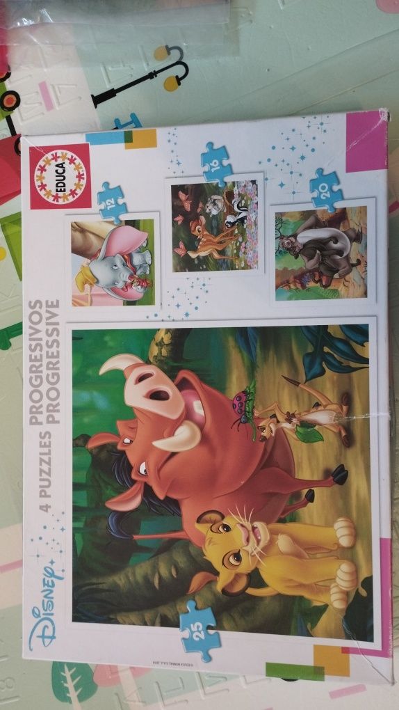 Puzzles Disney (Rei Leão, Dumbo, Bambi, Livro da Selva)