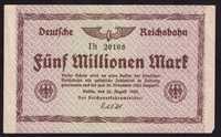 Niemcy, banknot 5 milionów marek 1923 - st. 3