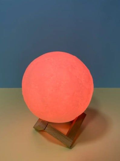Нічник місяць на підставці 15 см, світильник 3D Moon Lamp від USB