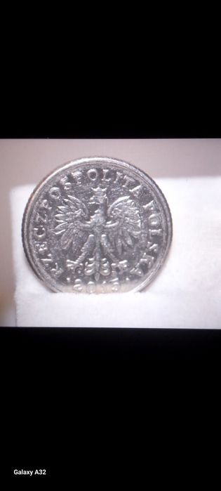 50 gr 2015 rok destrukt podwójny orzełek i napis dookoła orzełka