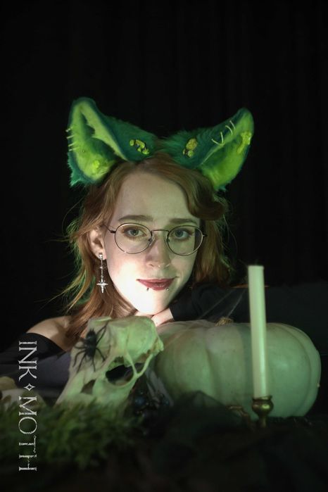 Idealne na Halloween/cosplay/przebranie ręcznie robione uszy na opasce
