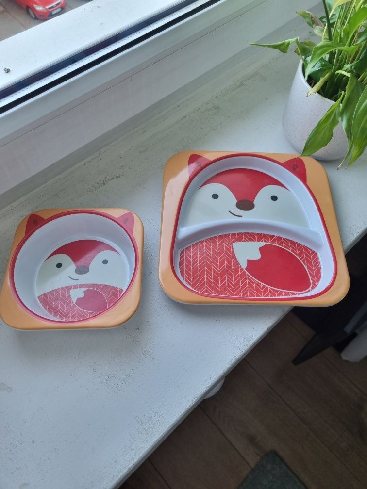 2. Skip hop! Talerz i miska Zoo Lis zestaw dla niemowlaka