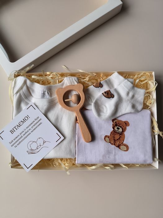 Набір для хрещення, крижма, подарунок новонародженому,  бокс малюку