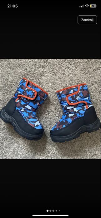 Nowe śniegowce 5.10.15 rozmiar 27 moro dinozaury