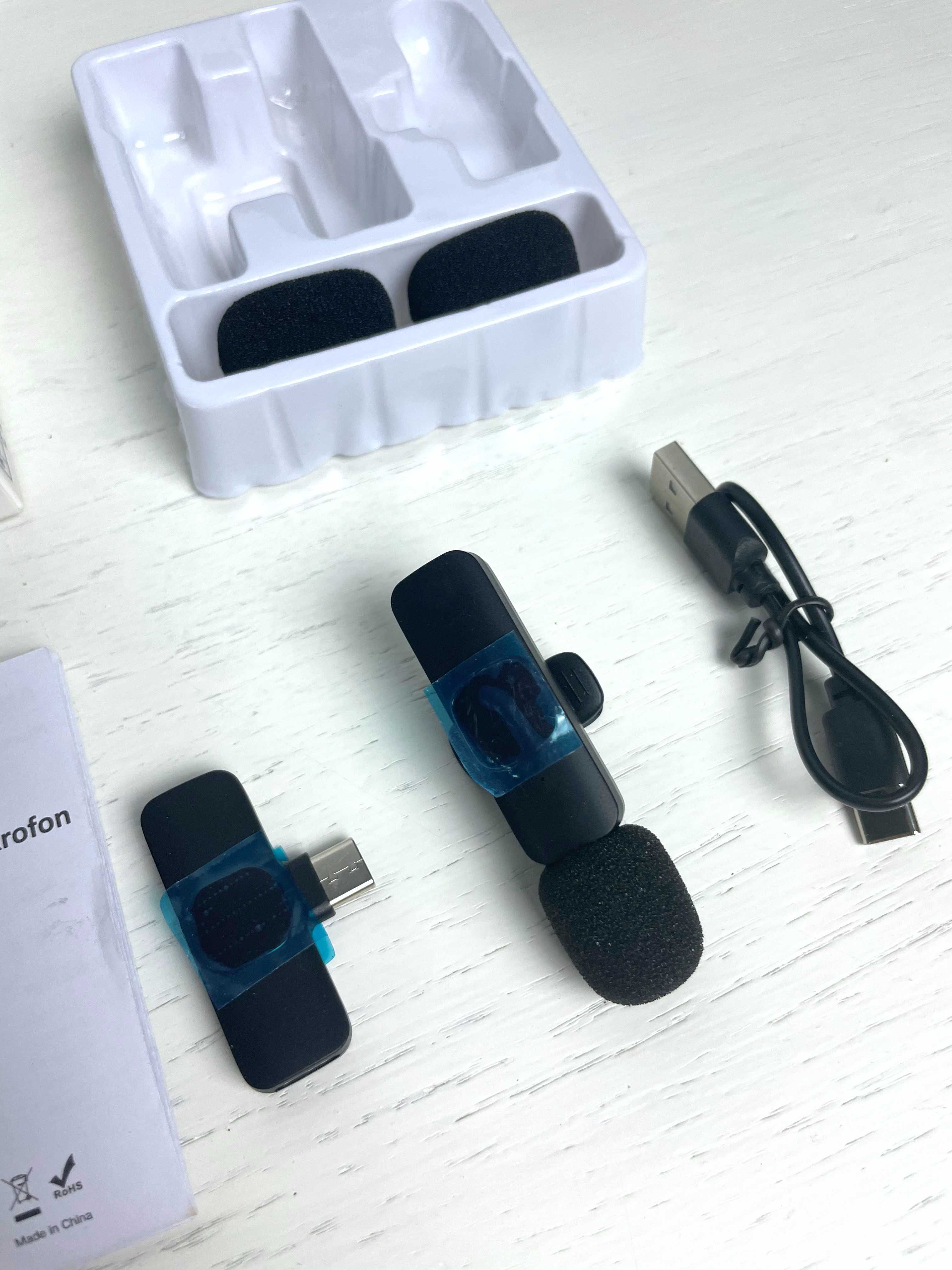 NOWY Mikrofon Bezprzewodowy Lavalier / USB-c
