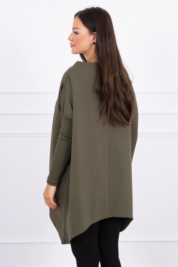 Bluza oversize z asymetrycznymi bokami khaki UNI