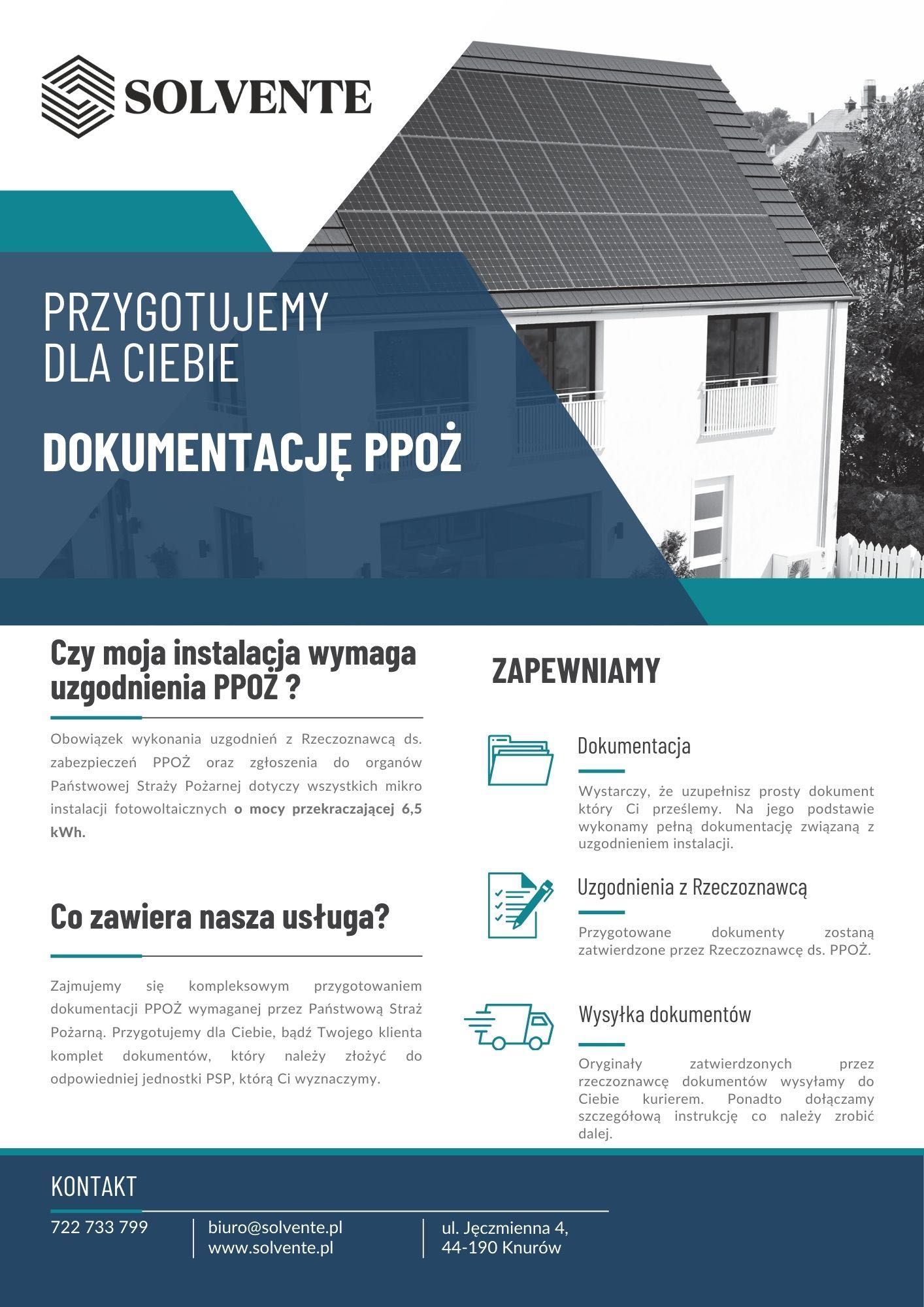 Dokumentacja PPOŻ instalacji fotowoltaicznej uzgodniona z rzeczoznawcą