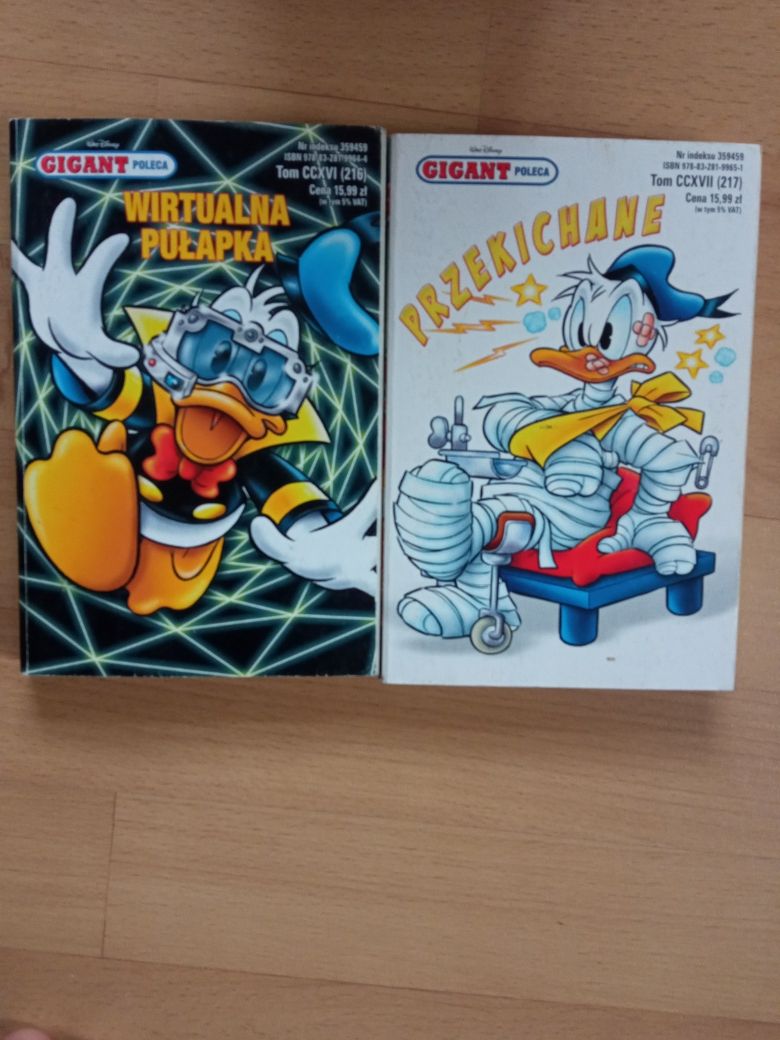 Książki dla dzieci, komiksy z kaczorem Donaldem.