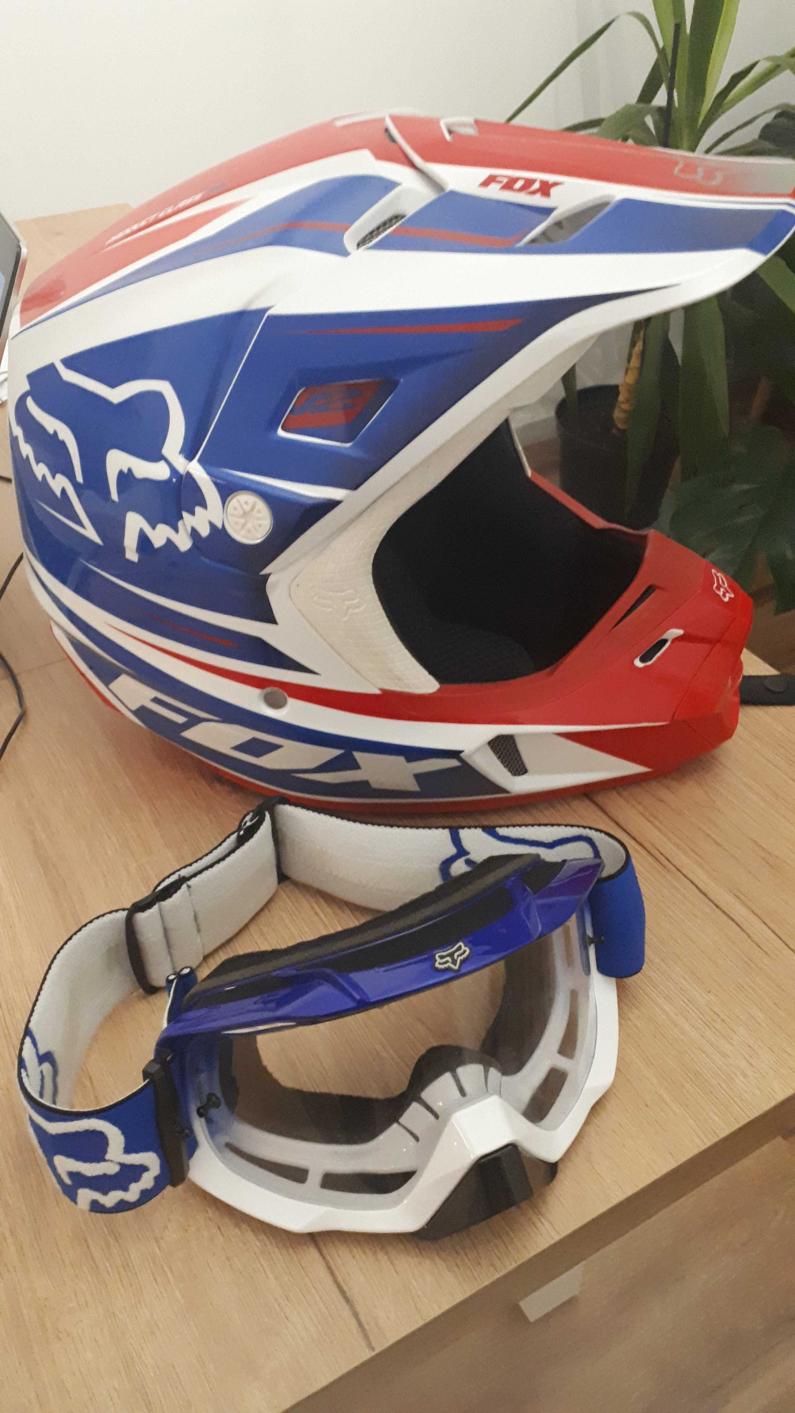 Kask Cross NOWY + gogle NOWE