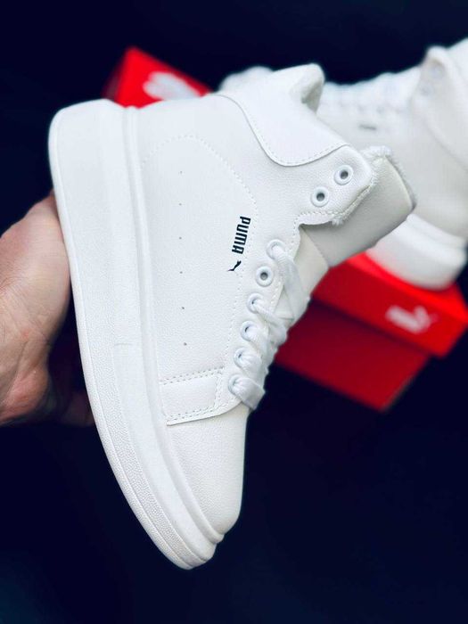 Женские зимние кроссовки puma белые натуральная кожа цена за пару
