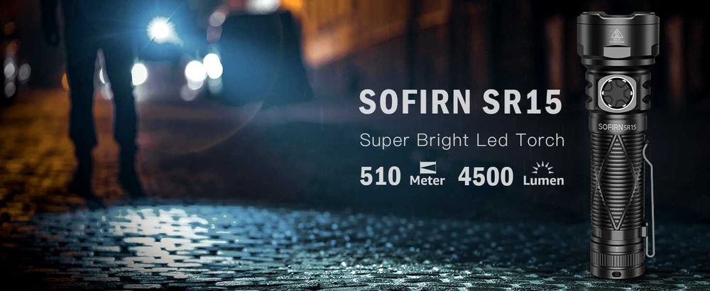 Latarka Sofirn SR15 4500lm z funkcją Powerbank + akumulator