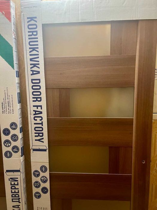 Межкомнатные двери Palmira Итальянская Ольха ПВХ (с матовым стеклом)