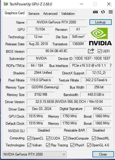 Karta graficzna GeForce RTX 2080 Super