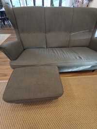 Strandmon sofa trzyosobowa + podnóżek