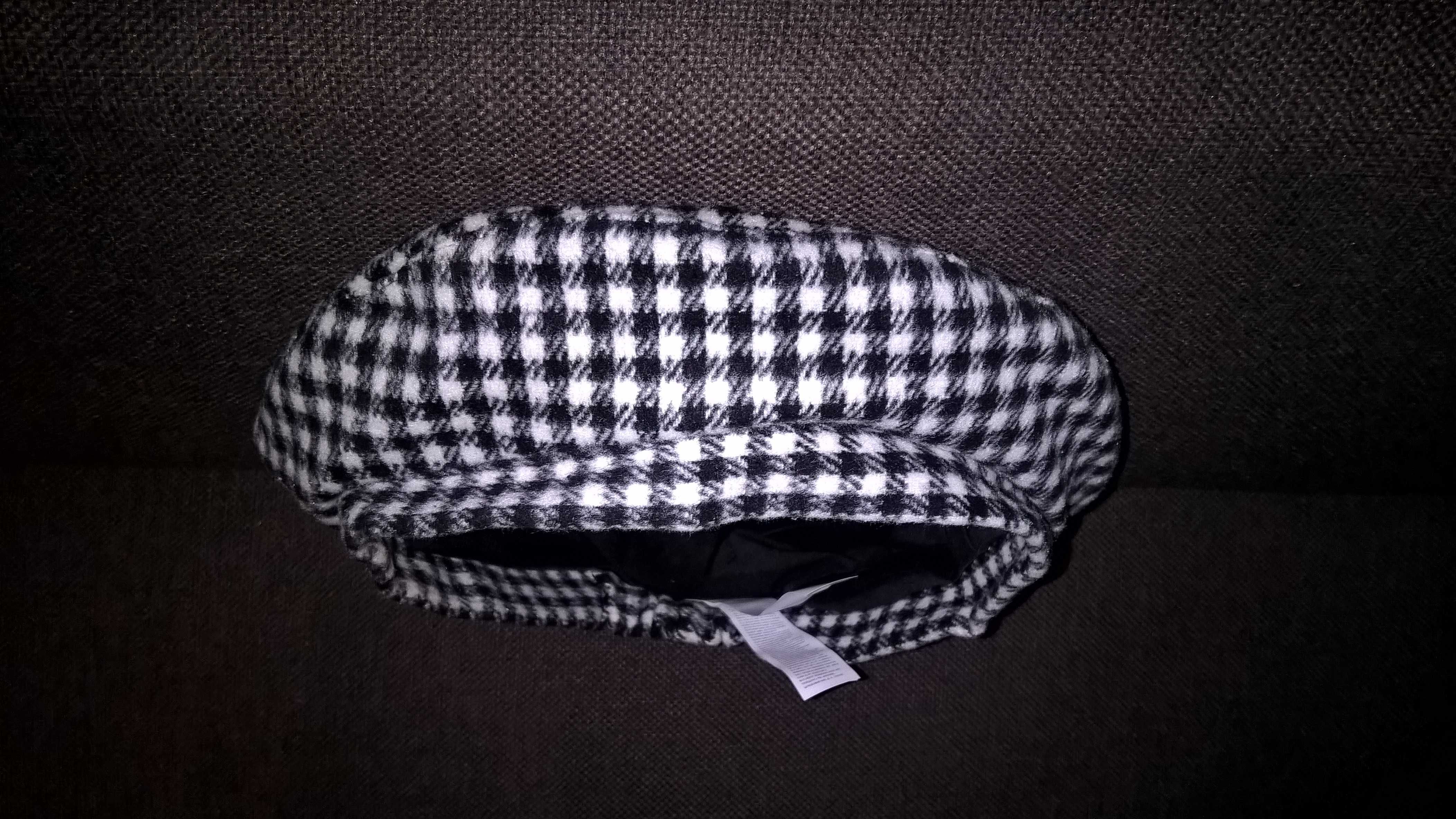 beret damski w pepitkę Sinsay (nowy)