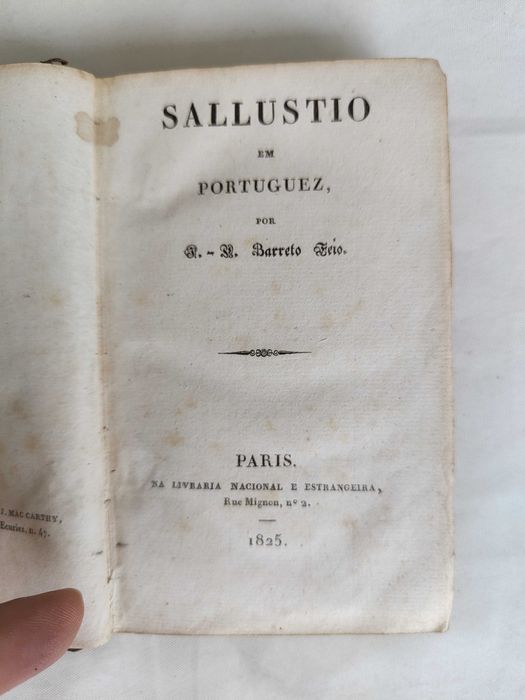Livro | Sallustio em Portuguez | 1825 | 1ª Edição