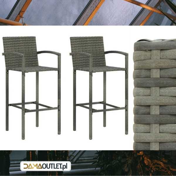 Hokery zestaw 2szt. rattan PE tarasowe ogrodowe DaMaOutlet.pl