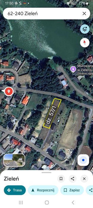 Działki/w Zieleniu/przy szosie i blisko jeziora