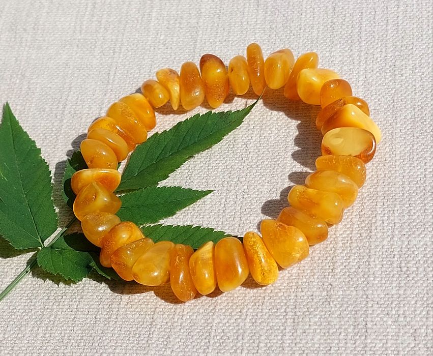 Елегантне матове медове бурштинове кольє, ожерелье из медового янтаря