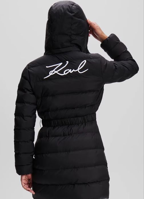 Пуховик женский чорний karl lagergeld