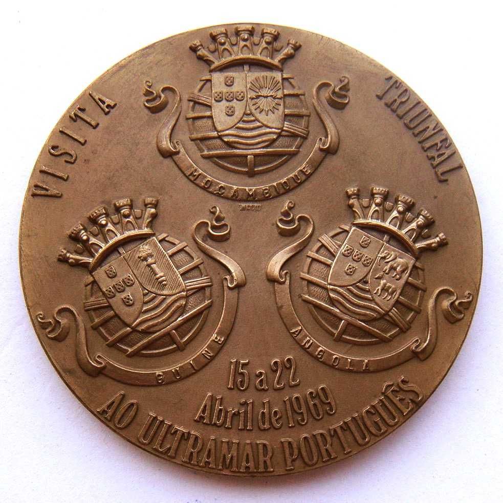 Medalha Bronze Estado Novo Presidente Marcello Caetano Ultramar 1969