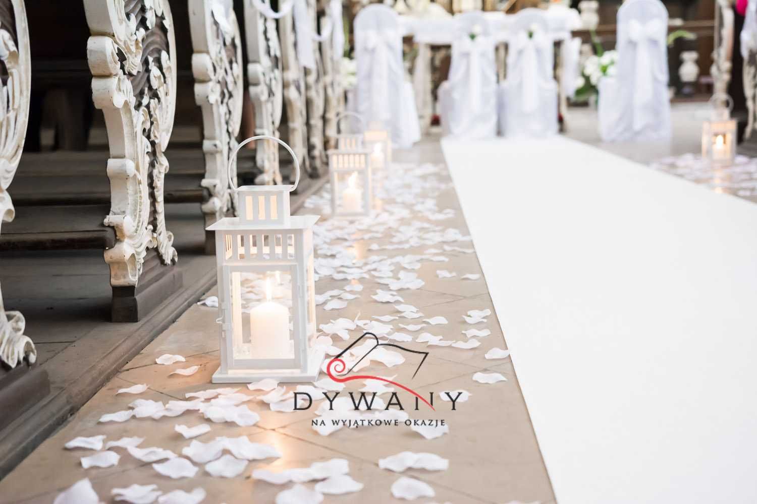biały dywan na ślub, chodnik do kościoła - wykładzina event premium