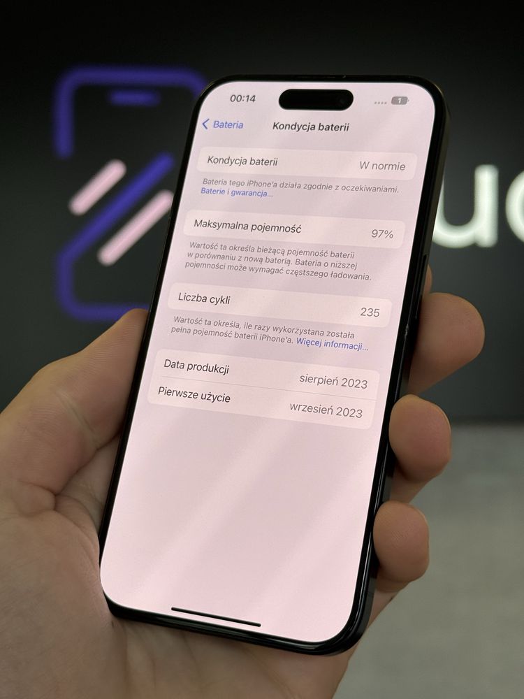RATY 0% iPhone 15 Pro 256GB BATERIA 97% GWARANCJA 12 miesięcy!!!