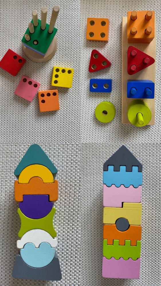 Лот деревяных игрушек Cubika сортер пирамида балансир пазлы