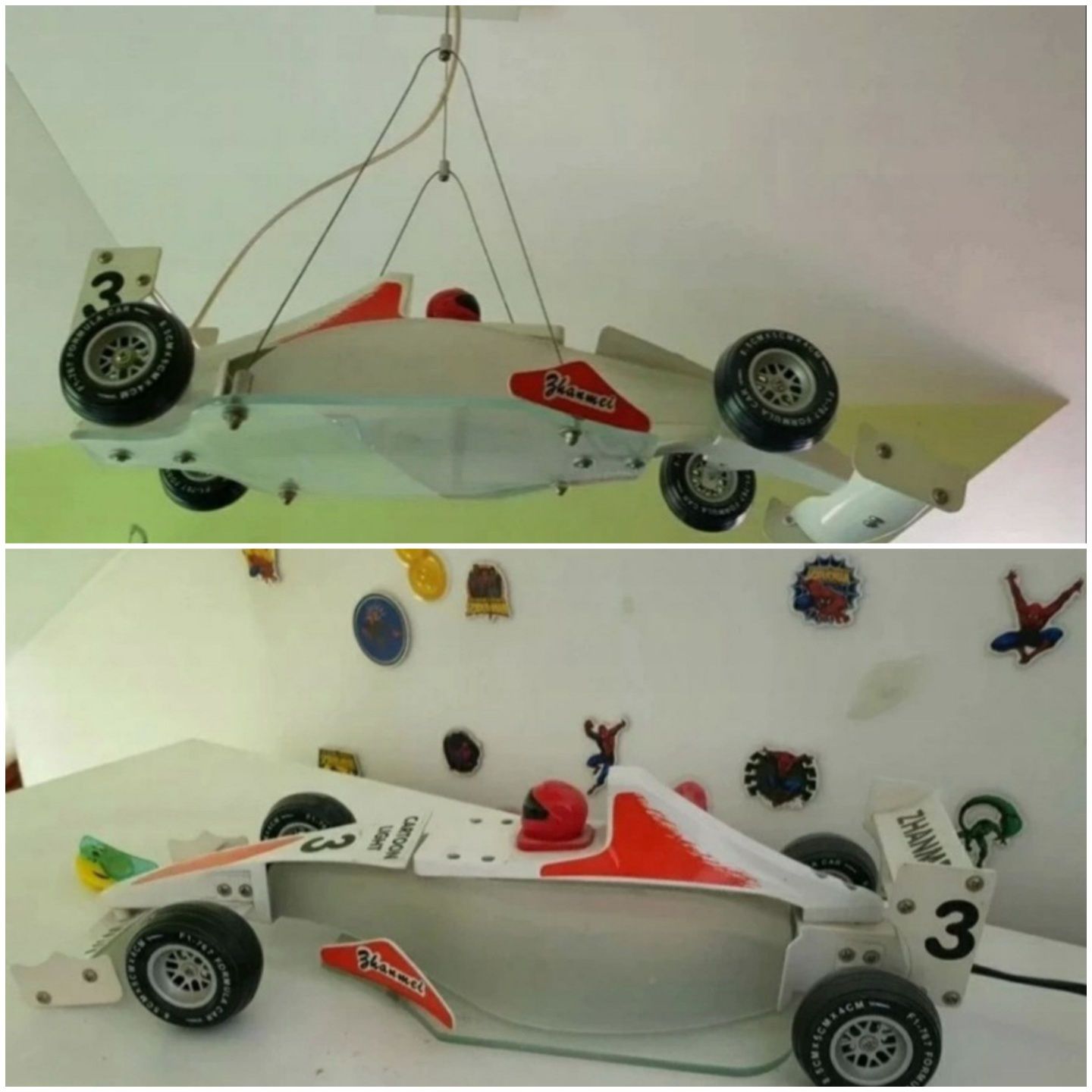 Wyscigowka  autko  Kids Formula 1 Lampka sufitowa wiszaca  i nocna