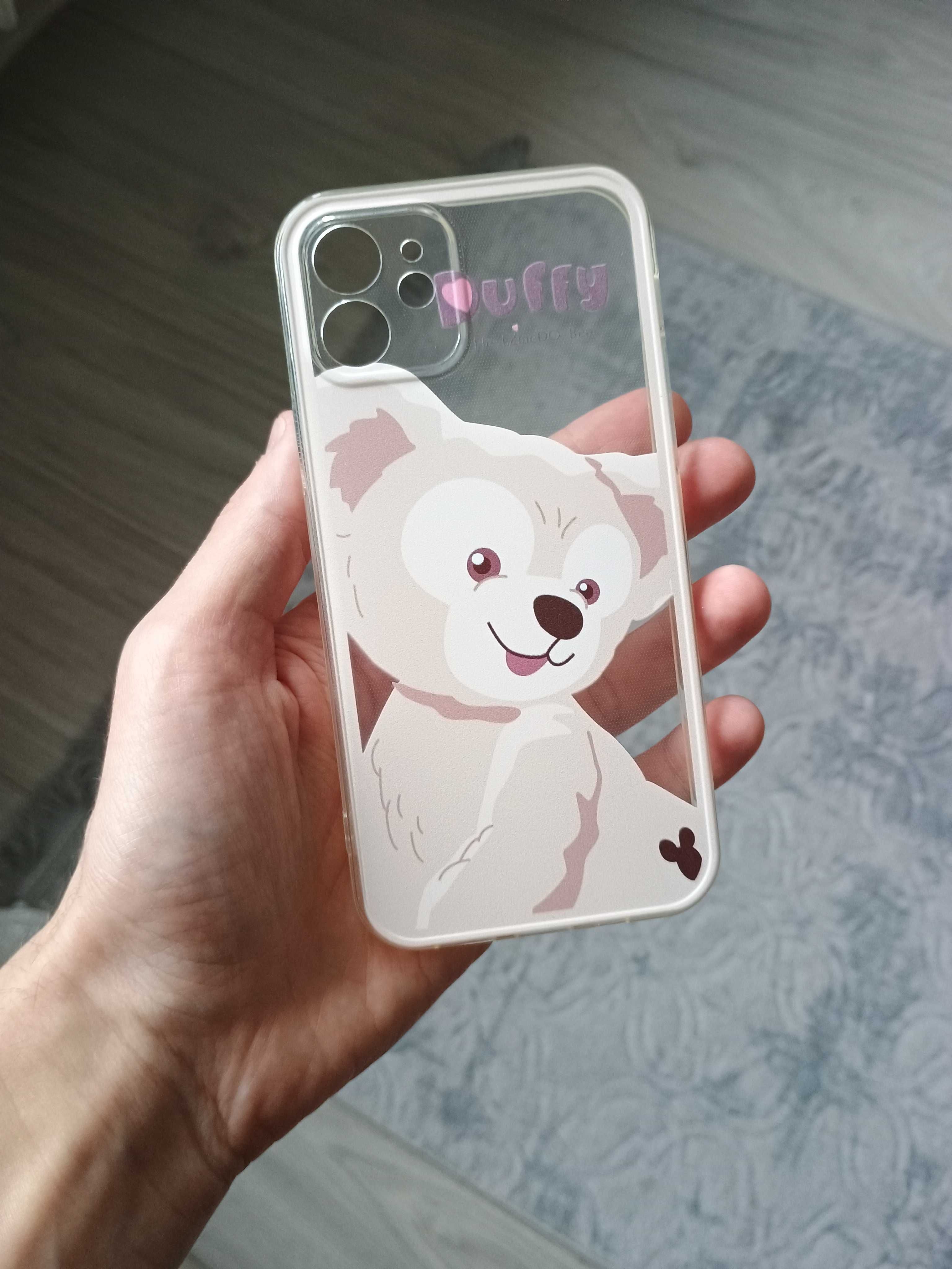 Zestaw 2 silikonowych etui/case do iPhone 12 Miś Duffy i Kot Gelatoni
