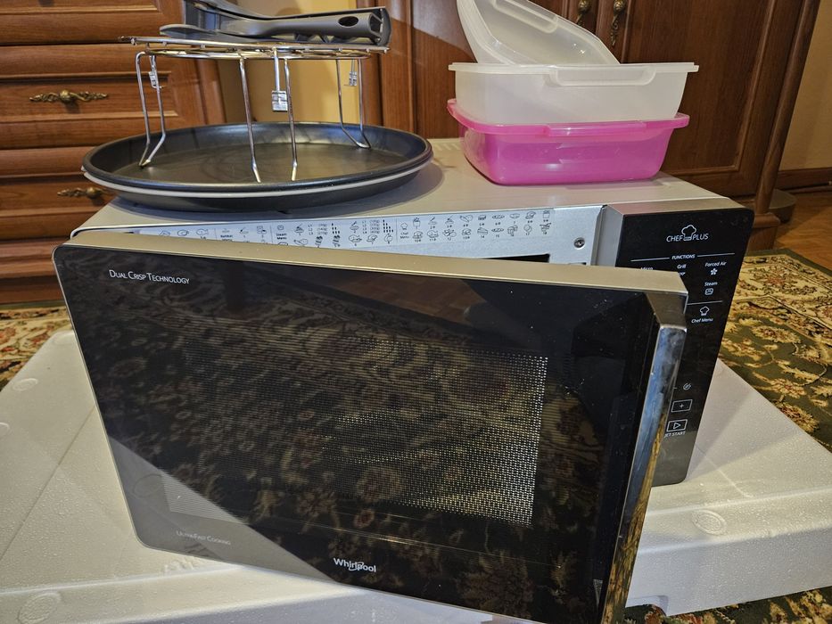Whirlpool MCP 349 WH – mikrofalówka z grillem i Crisp | stan idealny
