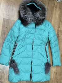 Зимова куртка з хутром чорнобурки